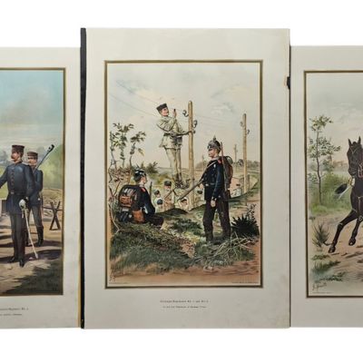 Sale Photo Thumbnail #30: Ant Werner Co. German Army Lithographs
