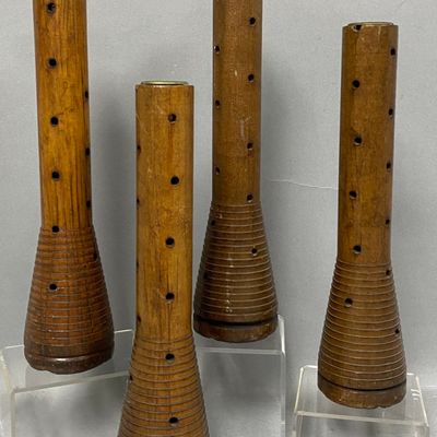 Sale Photo Thumbnail #445: Group of Industrial Wooden Beehive Bobbins
