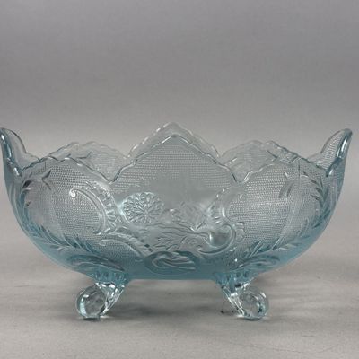 Sale Photo Thumbnail #269: Lombardi Pattern Ice Blue Footed Bowl