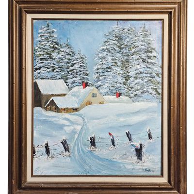 Sale Photo Thumbnail #37: B. Ballard Winter Landscape Oil
