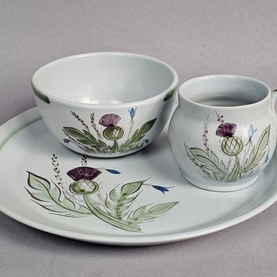 Sale Photo Thumbnail #95: Buchan Thistleware Stoneware Breakfast Trio