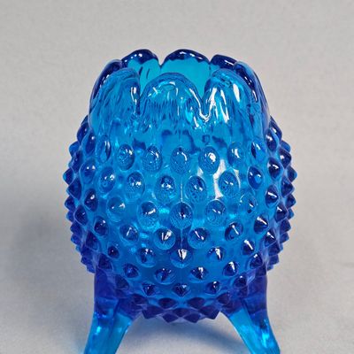 Sale Photo Thumbnail #97: Blue Hobnail Footed Glass Vase