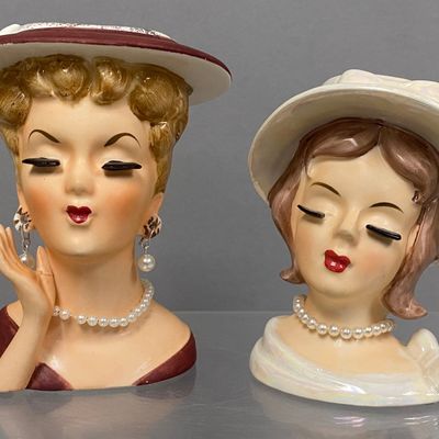 Sale Photo Thumbnail #151: Artmark & Lefton Ceramic Lady Head Vases