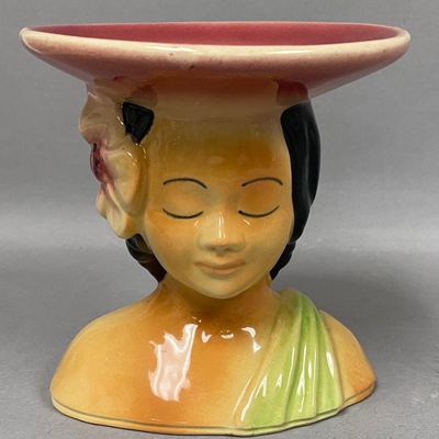 Sale Photo Thumbnail #136: Shawnee Pottery Hawaiian Polynesian Plant Lady Vase 896