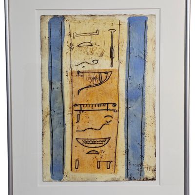 Sale Photo Thumbnail #61: Signed Bassa Untitled Encaustic Painting