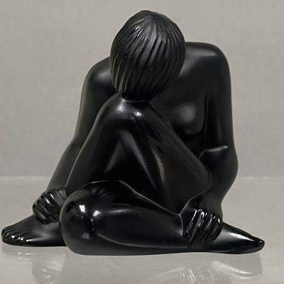 Sale Photo Thumbnail #102: Lalique Black Crystal Nu Assis Noir Figurine