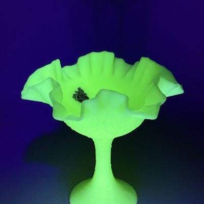 Sale Photo Thumbnail #249: Fenton Custard Satin Persian Medallion Compote