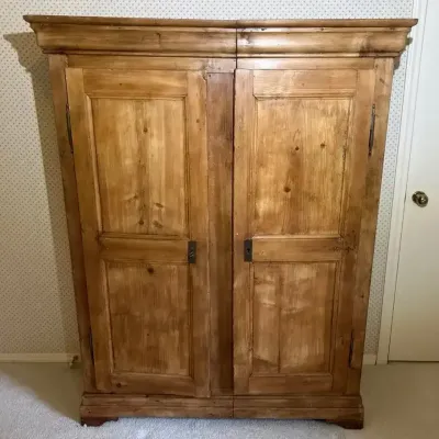 Two-Door Armoire / Storage Cabinet with Shelves – 51”W x 65.5”H x 17”D - Key only works on one door.