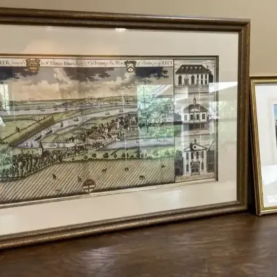 Watercolor By Artist Lambert And Rochester Area Print 41” X 24” And 21” X 17” With Frames