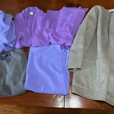 Cashmere Sweaters, Jacket & Wraps – Dusan, White + Warren & Lands' End – Sizes XL (18) & M
