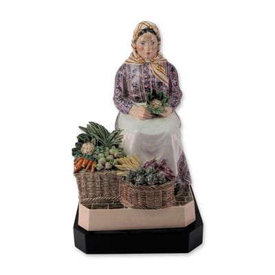 Charles Vyse Chelsea Pottery Figurine, Market-Day Boulogne - Vegetables