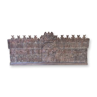 Gothic Revival Carved Composition Figural Architectural Frieze Panel