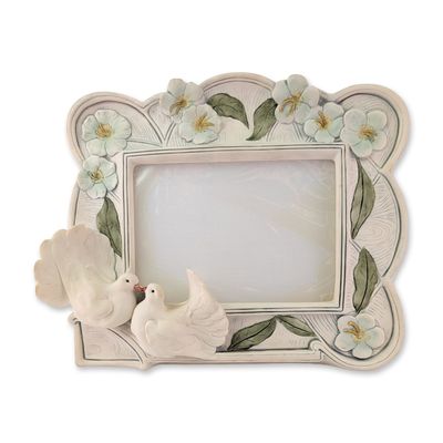 Giuseppe Armani Florence Cold-Cast Porcelain Two Dove Figural Photo Frame