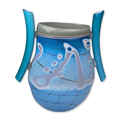 Lucio Bubacco Murano Studio Glass Geode Vessel