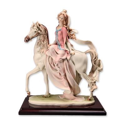 Giuseppe Armani Florence Cold-Cast Porcelain Lady on Horse Sculpture 0695E