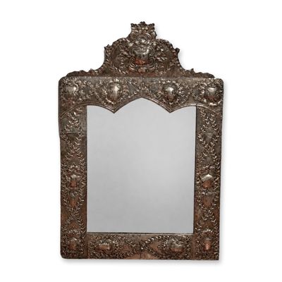 Impressive Large Continental Silver Wall Mirror, 19th Century