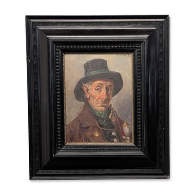 Albert Wachter (German 19th-20th century) Oil Painting on Board, Tyrolean Portrait, Signed