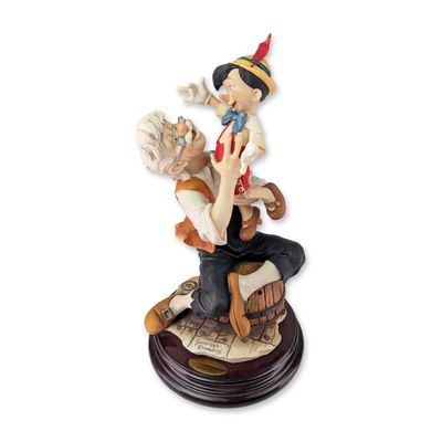 Giuseppe Armani Pinocchio and Geppetto Limited Edition Cold-Cast Porcelain Sculpture 0490C