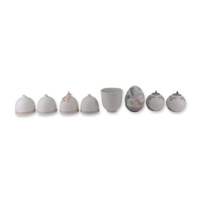 8pc Collection of Lladro Porcelain Bells, Egg, Ornaments and Cup