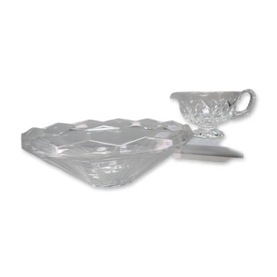 2pc Lenox Lead Crystal Creamer and Faceted Serving Bowl