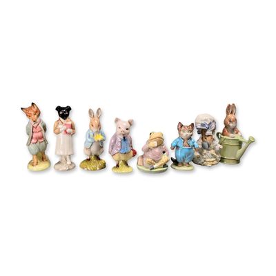 8pc Beswick and Royal Doulton Beatrix Potter Porcelain Figurine Collection