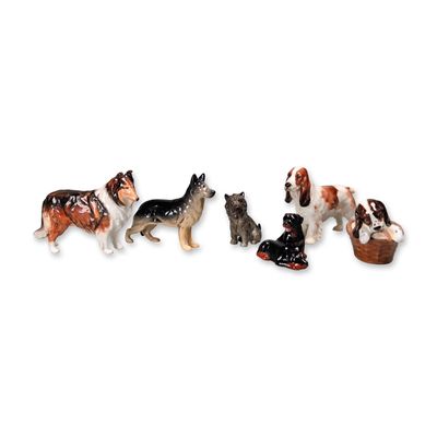 6pc Beswick and Royal Doulton Porcelain Dog Figurines