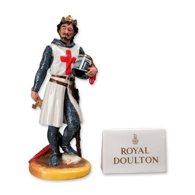 2pc Royal Doulton Richard the Lionheart HN3675 Porcelain Figurine and Name Plaque