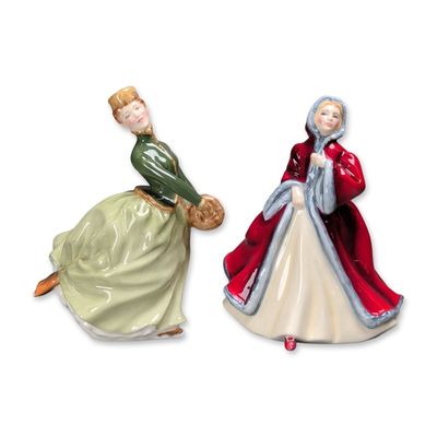 2pc Royal Doulton Bone China Figurines Rachel and Grace