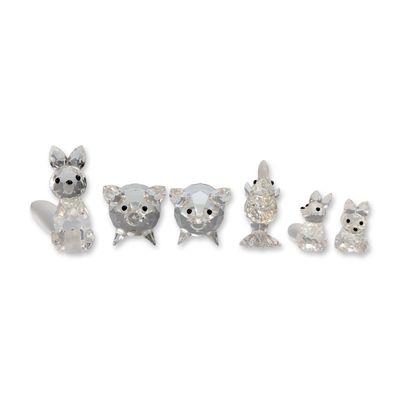 6pc Swarovski Silver Crystal Animal Figurine Collection