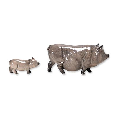2pc Royal Doulton Berkshire Pig Porcelain Figurines