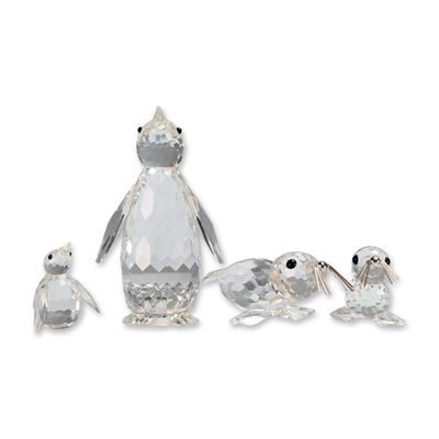 4pc Swarovski Silver Crystal Arctic Animal Figurine Collection