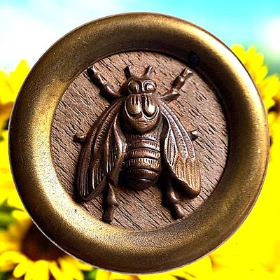 Sale Photo Thumbnail #262: A SCARCE DIVISION ONE WOOD BACKGROUND BUTTON