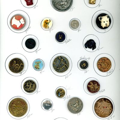 Sale Photo Thumbnail #181: A CARD OF DIVISION 1 & 3 ASSORTED DOG BUTTONS