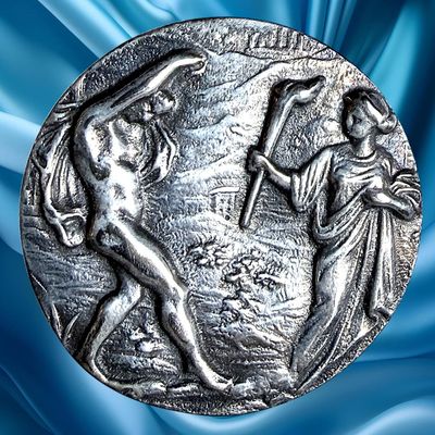 Sale Photo Thumbnail #282: A DIVISION ONE SILVERED ART NOUVEAU DESIGN BUTTON