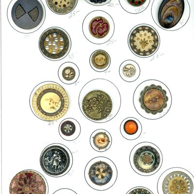 Sale Photo Thumbnail #218: A CARD OF DIVISION ONE ASSORTED CELLUIOID BUTTONS