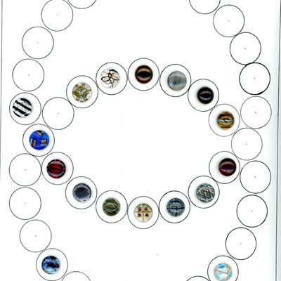 Sale Photo Thumbnail #227: A PARTIAL CARD OF DIVISION ONE GLASS BUTTONS