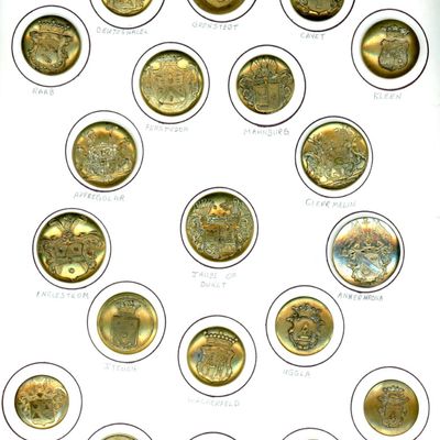 Sale Photo Thumbnail #166: A CARD OF DIVISION ONE METAL LIVERY BUTTONS