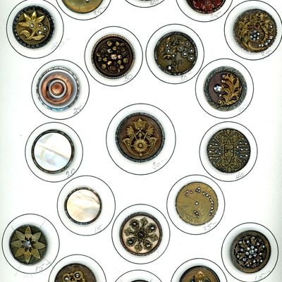 Sale Photo Thumbnail #356: A CARD OF DIVISION ONE STEEL CUP BUTTONS