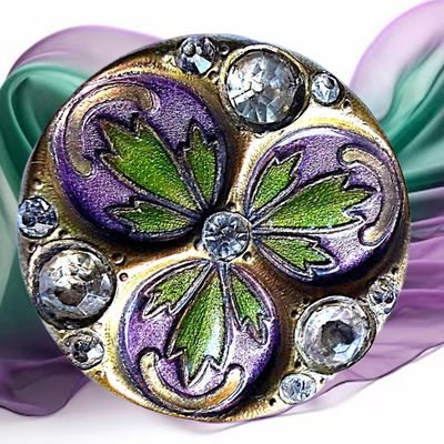 Sale Photo Thumbnail #290: A DIVISION ONE ENAMEL AND JEWELED BUTTON