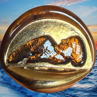 Sale Photo Thumbnail #276: A DIVISION THREE ENGLISH BIMINI GLASS BUTTON