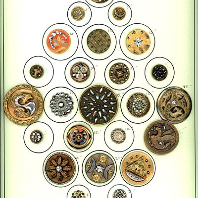 Sale Photo Thumbnail #357: A CARD OF DIVISION ONE CUT STEEL OME BUTTONS