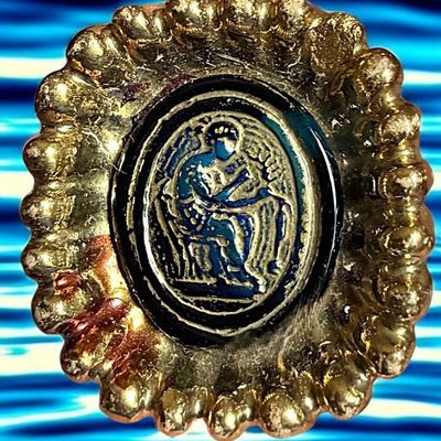 Sale Photo Thumbnail #274: A DIVISION THREE GLASS AND POTTERY BUTTON