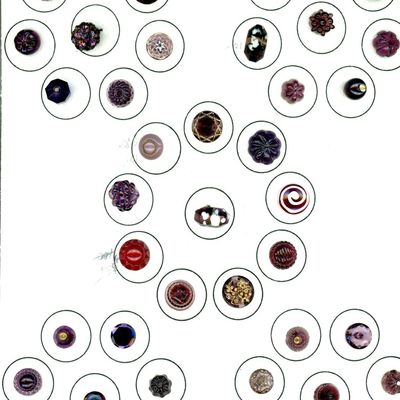 Sale Photo Thumbnail #226: A CARD OF DIVISION ONE CHARMSTRING GLASS BUTTONS