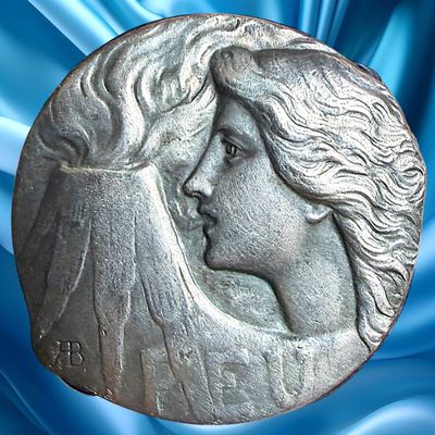 Sale Photo Thumbnail #198: A DIVISION 1 SILVERED ART NOUVEAU ARMAND BARGAS BUTTON