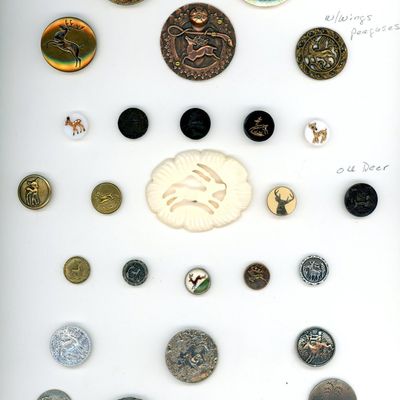 Sale Photo Thumbnail #130: A CARD OF DIVISION ONE AND THREE DEER BUTTONS