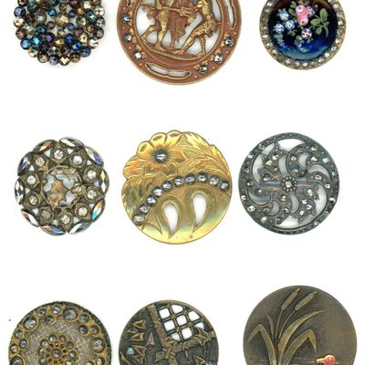 Sale Photo Thumbnail #361: A SMALL CARD OF DIVISION ONE CUT STEEL OME BUTTONS