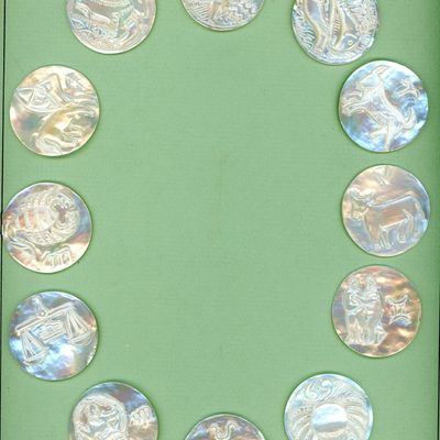 Sale Photo Thumbnail #163: A SET OF DIVISION THREE BETHLEHEM PEARL BUTTONS