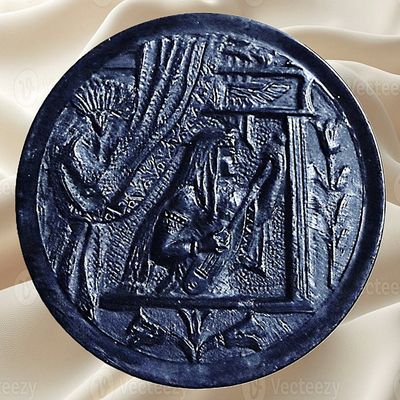 A DIVISION ONE PICTORIAL HORN BUTTON