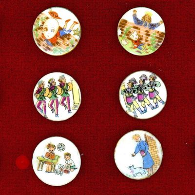 Sale Photo Thumbnail #401: A SMALL CARD OF DIVISION THREE NURSERY RHYME BUTTONS