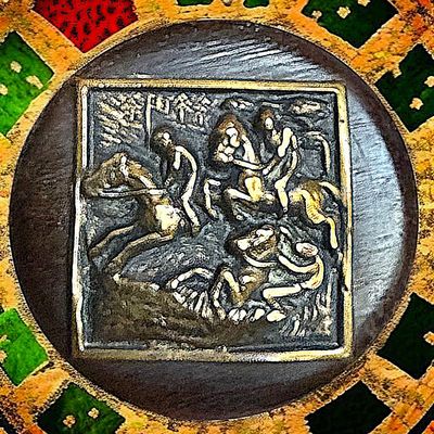 Sale Photo Thumbnail #347: A DIVISION ONE WOOD AND BRASS BUTTON